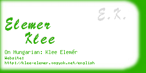 elemer klee business card